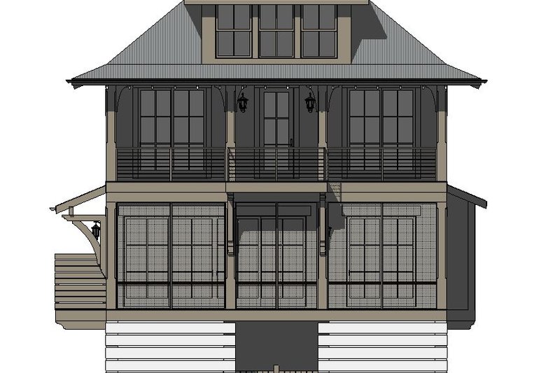 Dream House Plan - Exterior - Rear Elevation for Beach House Plan #901-156 - 5 bed, 4.5 bath