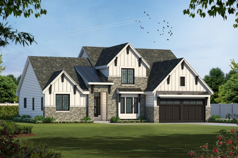 Architectural House Design - Craftsman Exterior - Front Elevation Plan #20-2146