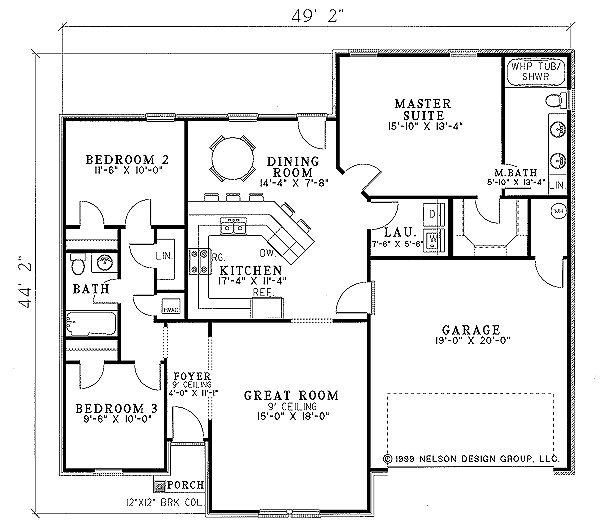 Dream House Plan - Traditional Floor Plan - Main Floor Plan #17-1046