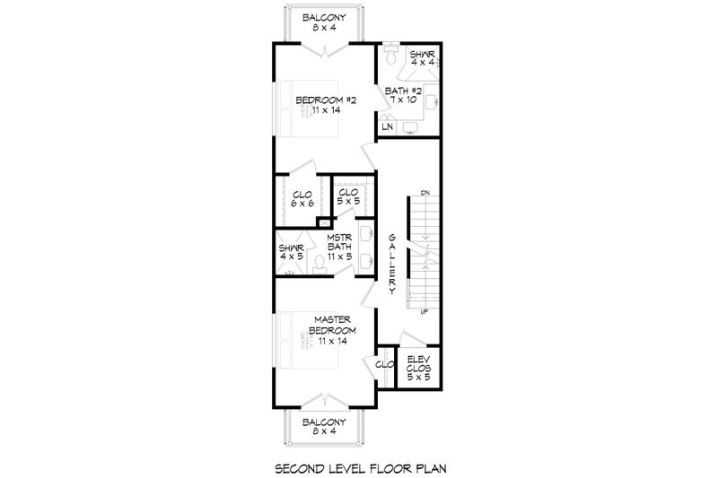 House Design - Floor Plan - Upper Floor for Beach House Plan #932-1001 - 3 bed, 3.5 bath