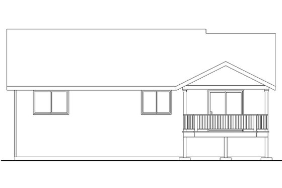 Exterior - Rear Elevation for Cottage House Plan #124-592 - 3 bed, 2 bath