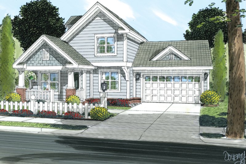 Dream House Plan - Craftsman Exterior - Front Elevation Plan #513-2054