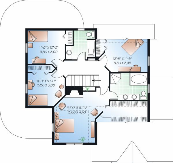 Farmhouse Floor Plan - Upper Floor Plan #23-748