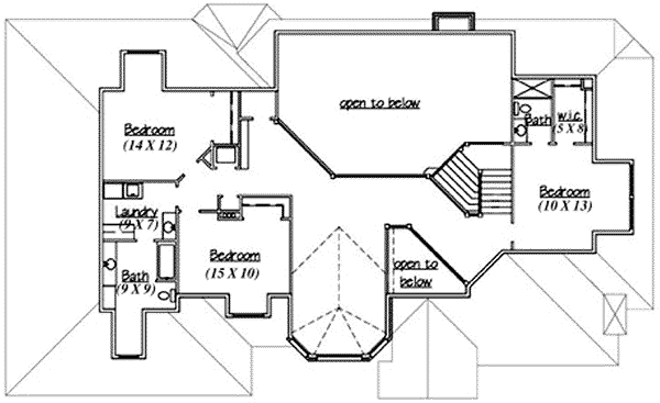 House Design - European Floor Plan - Upper Floor Plan #5-223