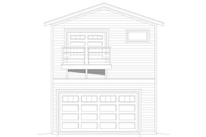 Exterior - Front Elevation 3 for Craftsman House Plan #932-376, 1 bath