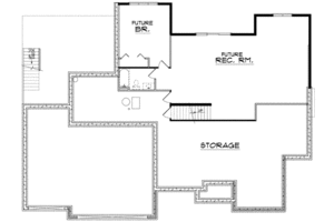 Floor Plan - Lower Floor for Traditional House Plan #70-646 - 4 bed, 3.5 bath