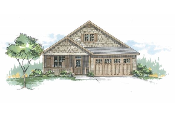 Exterior - Front Elevation for Craftsman House Plan #53-513 - 3 bed, 2 bath