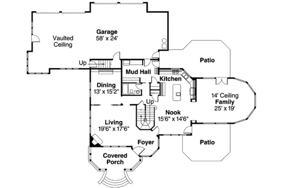 Floor Plan - Main Floor for Victorian House Plan #124-559 - 3 bed, 3 bath