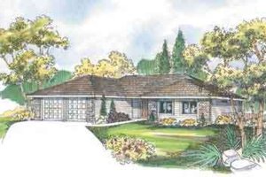 Ranch Exterior - Front Elevation Plan #124-469