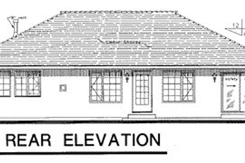 Architectural House Design - Exterior - Rear Elevation for European House Plan #18-188 - 3 bed, 2 bath