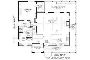 Floor Plan - Main Floor for Southern House Plan #932-882 - 3 bed, 2.5 bath