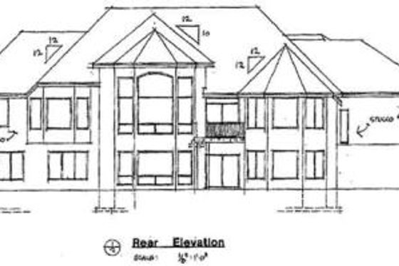 Exterior - Rear Elevation for Traditional House Plan #51-192 - 4 bed, 3.5 bath