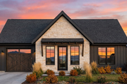 Country Style House Plan - 3 Beds 2 Baths 1371 Sq/Ft Plan #1096-146 Exterior 