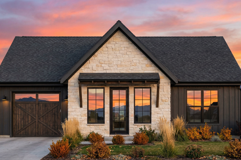 Country Style House Plan - 3 Beds 2 Baths 1371 Sq/Ft Plan #1096-146 Exterior