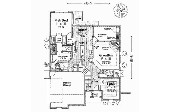 Floor Plan - Main Floor for European House Plan #310-706 - 3 bed, 2.5 bath