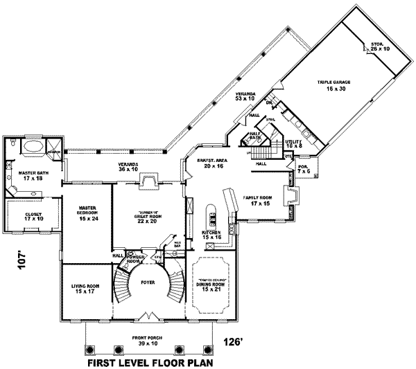 Classical Floor Plan - Main Floor Plan #81-1358