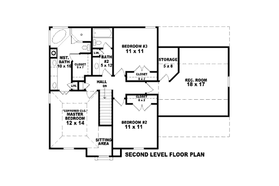 Floor Plan - Upper Floor for Traditional House Plan #81-13601 - 3 bed, 2.5 bath