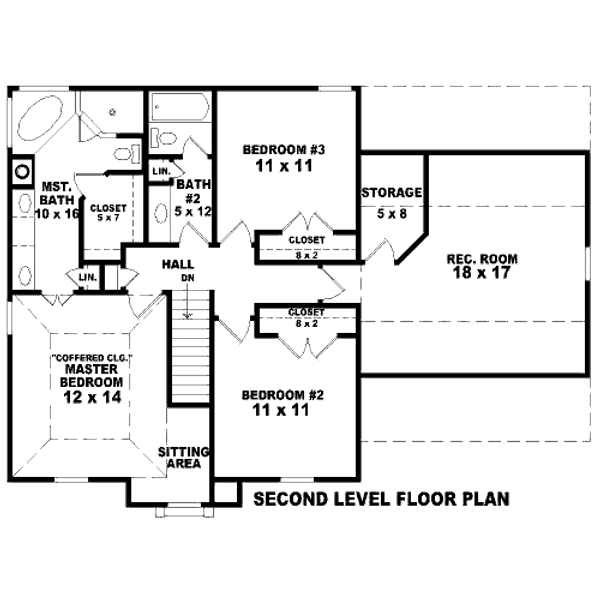 Floor Plan - Upper Floor for Traditional House Plan #81-13601 - 3 bed, 2.5 bath