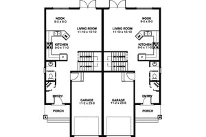 Floor Plan - Main Floor for Craftsman House Plan #126-196 - 3 bed, 2.5 bath