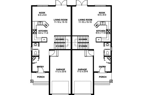 Floor Plan - Main Floor for Craftsman House Plan #126-196 - 3 bed, 2.5 bath