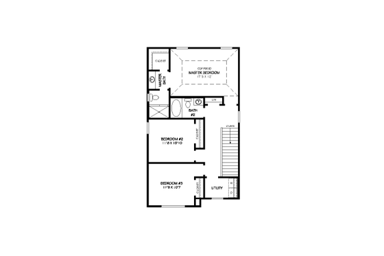 Floor Plan - Upper Floor for Traditional House Plan #424-208 - 3 bed, 2.5 bath