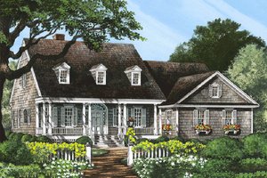 Country Exterior - Front Elevation Plan #137-182