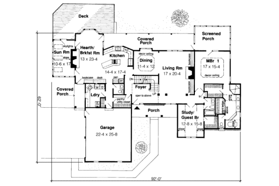 Floor Plan - Main Floor for Traditional House Plan #312-306 - 5 bed, 4.5 bath