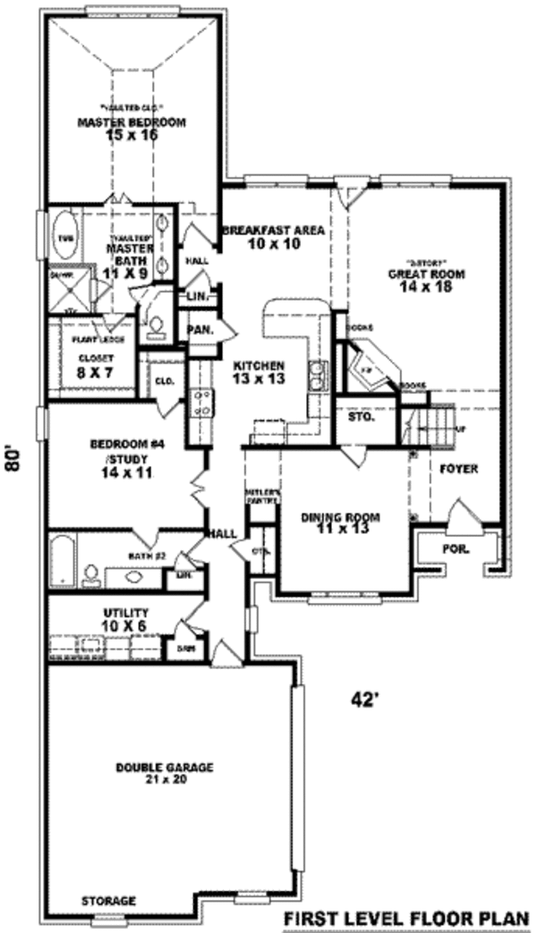 European Floor Plan - Main Floor Plan #81-999