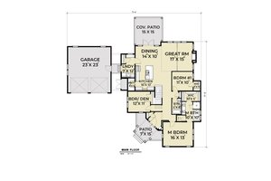 Floor Plan - Main Floor for Farmhouse House Plan #1070-74 - 3 bed, 3 bath