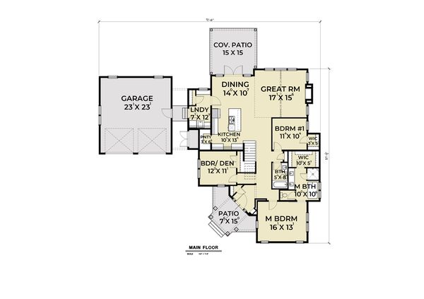 Farmhouse Floor Plan - Main Floor Plan #1070-74