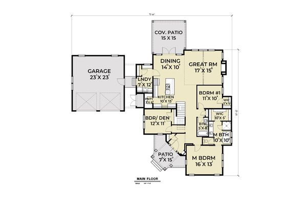 House Design - Farmhouse Floor Plan - Main Floor Plan #1070-74