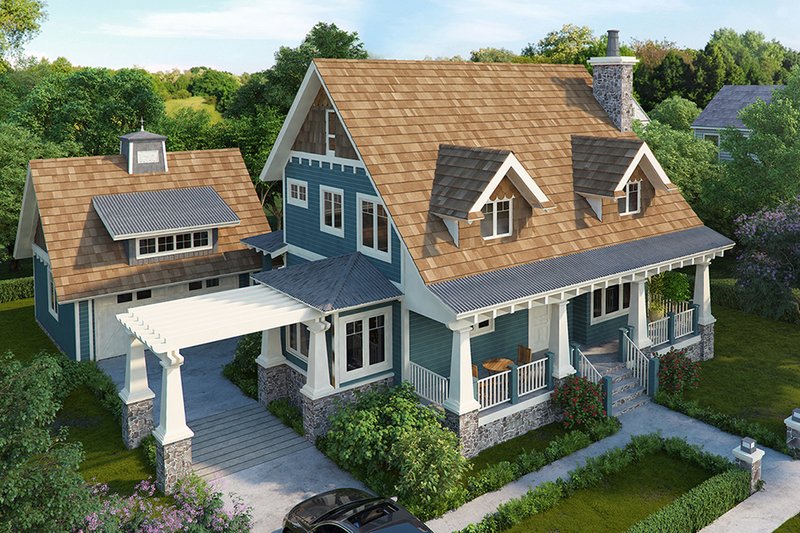 Architectural House Design - Craftsman Exterior - Front Elevation Plan #942-52