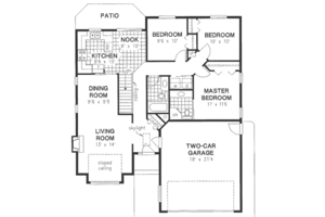Floor Plan - Main Floor for Traditional House Plan #18-181 - 3 bed, 2 bath