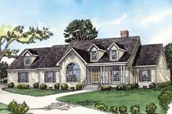 Exterior - Front Elevation for Traditional House Plan #16-283 - 4 bed, 2 bath