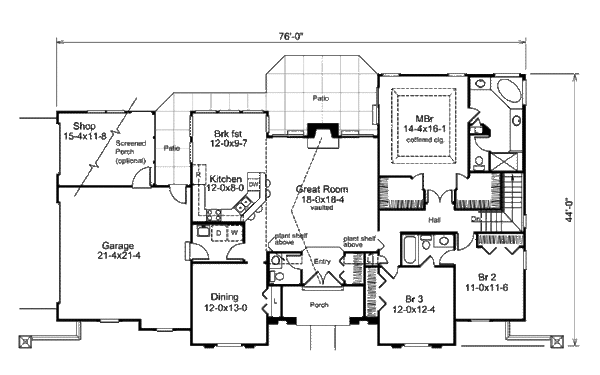 Home Plan - Mediterranean Floor Plan - Main Floor Plan #57-371