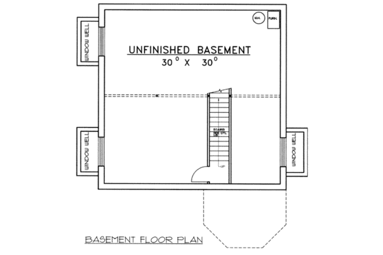 Floor Plan - Lower Floor 1 for European House Plan #117-136 - 3 bed, 3 bath