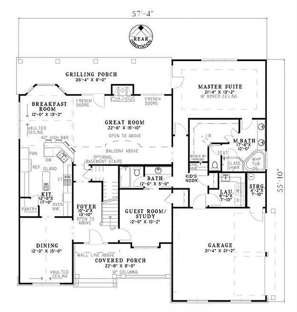 House Plan Design - Craftsman Floor Plan - Main Floor Plan #17-2531