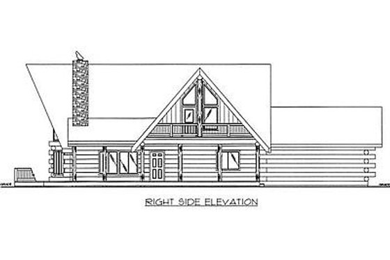 Exterior - Other Elevation 1 for Log House Plan #117-503 - 3 bed, 2 bath