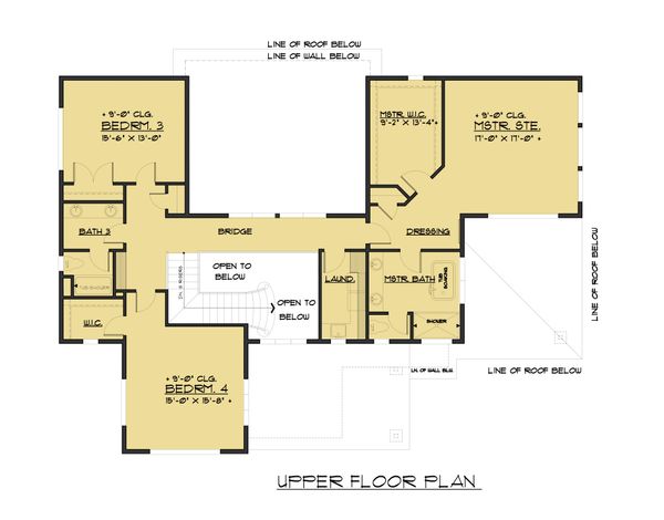 Contemporary Floor Plan - Upper Floor Plan #1066-62
