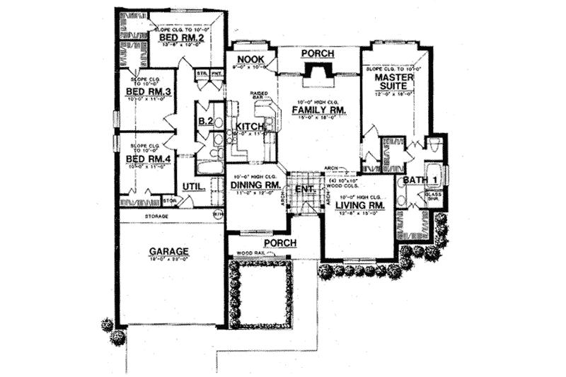 Dream House Plan - Floor Plan - Main Floor for Traditional House Plan #40-266 - 4 bed, 2 bath