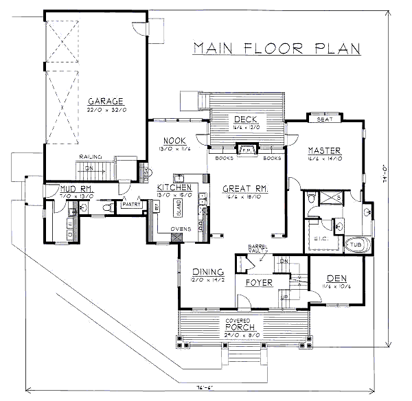 Craftsman Floor Plan - Main Floor Plan #112-146