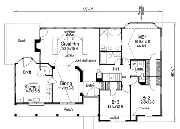 House Design - Country Floor Plan - Main Floor Plan #57-298