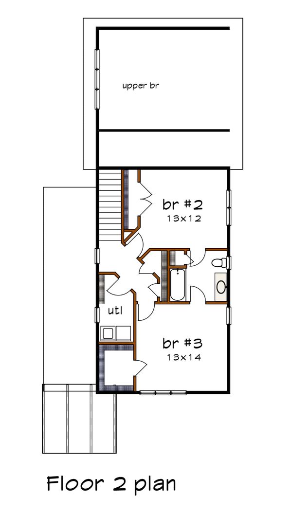 Modern Floor Plan - Upper Floor Plan #79-319