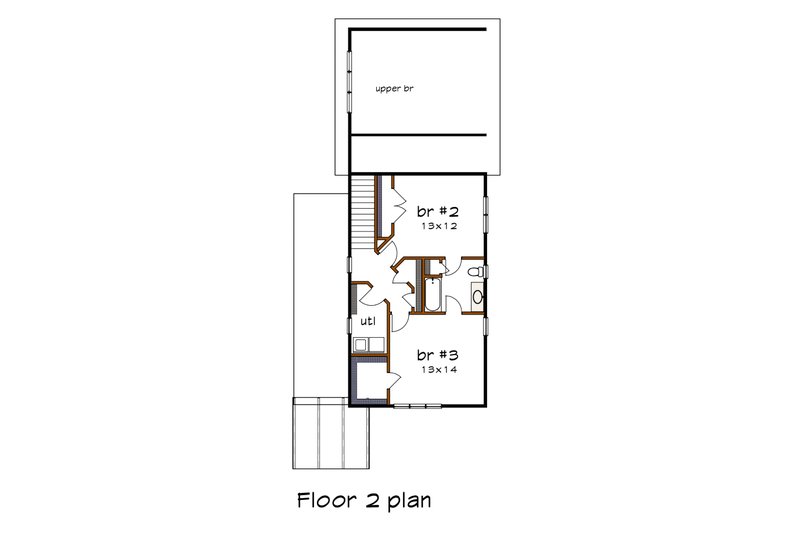 Architectural House Design - Floor Plan - Upper Floor for Modern House Plan #79-319 - 3 bed, 2.5 bath