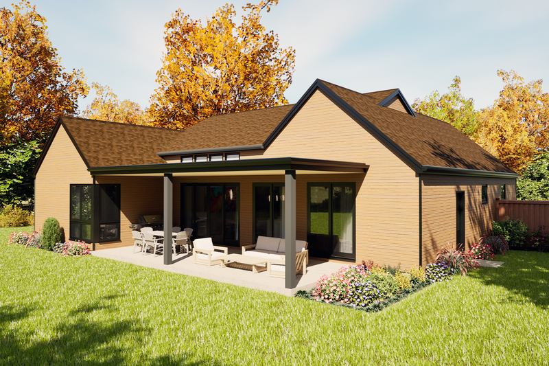 House Blueprint - Exterior - Front Elevation 3 for Contemporary House Plan #48-1203 - 3 bed, 2 bath