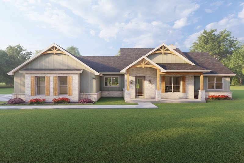 Architectural House Design - Exterior - Front Elevation 2 for Craftsman House Plan #1127-10 - 3 bed, 2 bath