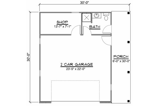 Floor Plan - Main Floor for Country House Plan #1064-51, 1 bath