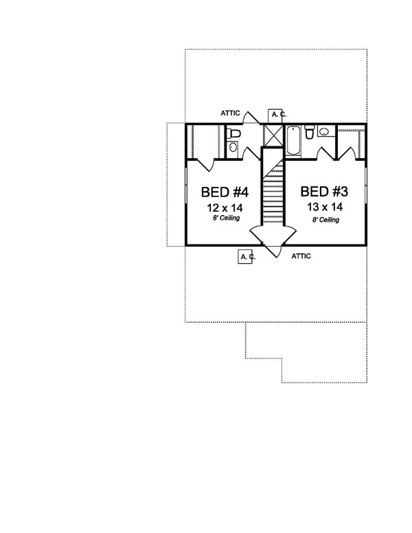 Cottage Floor Plan - Upper Floor Plan #513-2214