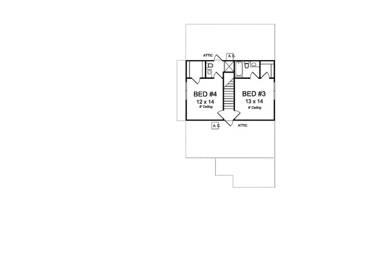 Home Plan - Floor Plan - Upper Floor for Cottage House Plan #513-2214 - 4 bed, 4 bath