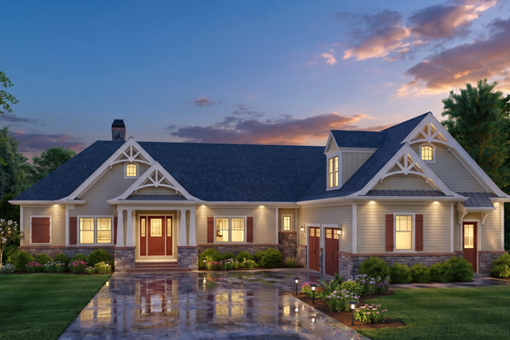 Exterior - Front Elevation 7 for Craftsman House Plan #119-425 - 4 bed, 3.5 bath